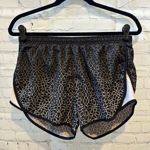 Nike Running Black and White Geometric Athletic Shorts